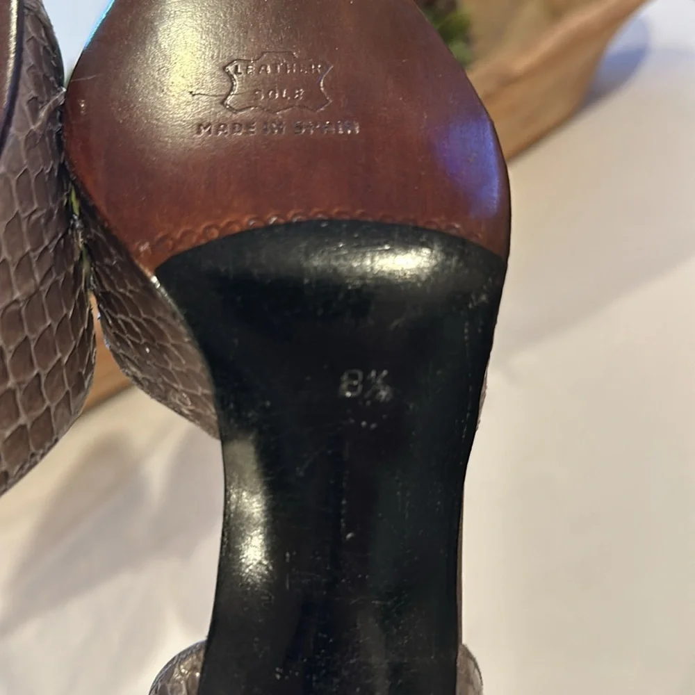 Stuart Weitzman‎ for Mr Seymour Vintage Snakeskin Heels shoes  size 8.5 EUC